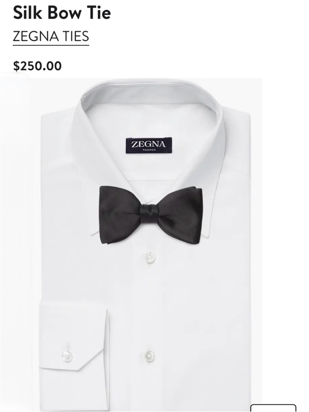 ZEGNA TIES 100% Silk Bow Tie
$250 black  one size , gently used